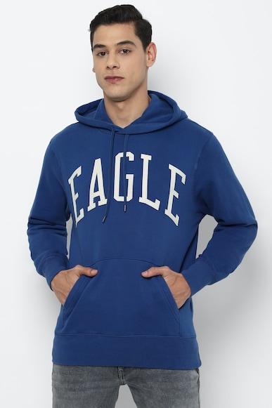 american eagle men blue super soft graphic hoodie