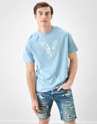 american eagle men blue super soft graphic t-shirt