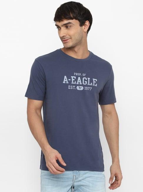 american eagle men blue super soft graphic t-shirt