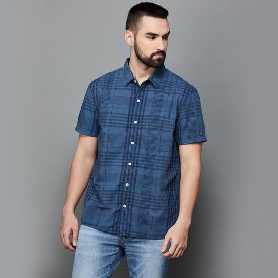 american eagle men checked regular fit casual shirt