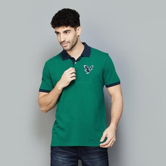 american eagle men colourblocked regular fit polo t-shirt