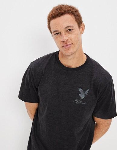 american eagle men grey super soft logo graphic t-shirt