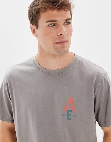 american eagle men grey super soft photoreal graphic t-shirt