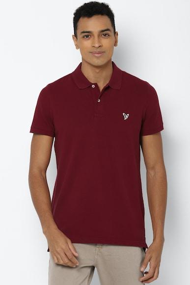 american eagle men maroon slim flex polo shirt