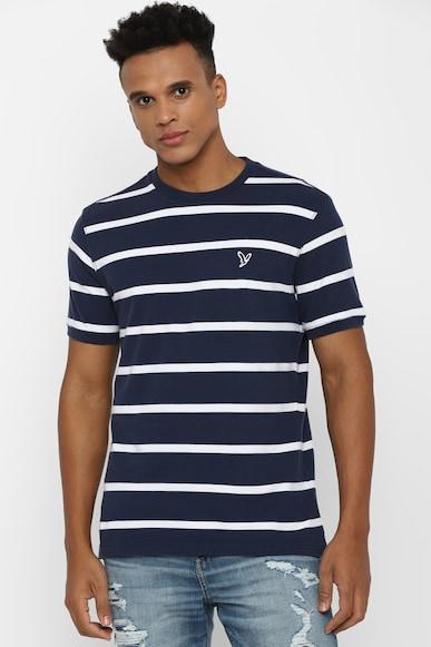 american eagle men navy striped pique t-shirt