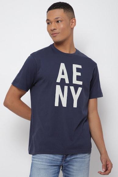 american eagle men navy super soft logo graphic t-shirt