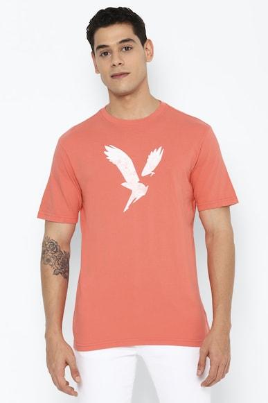 american eagle men orange graphic t-shirt