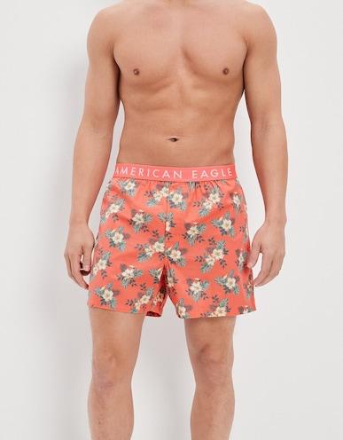 american eagle men peach floral stretch boxer short