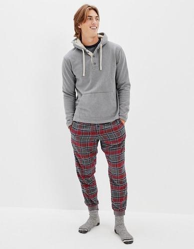 american eagle men red flannel pant