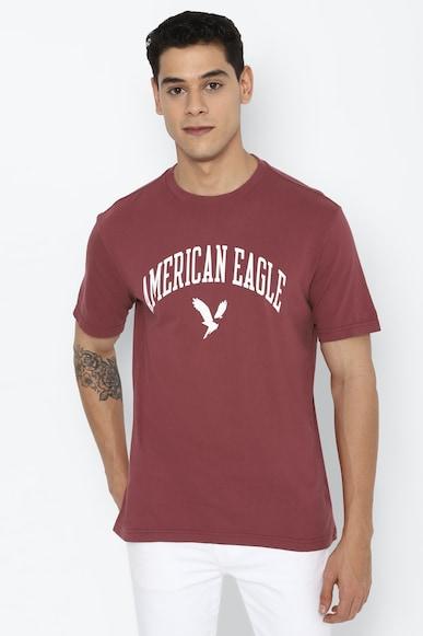 american eagle men red graphic t-shirt