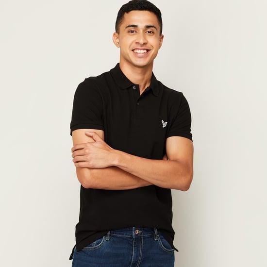 american eagle men solid polo t-shirt