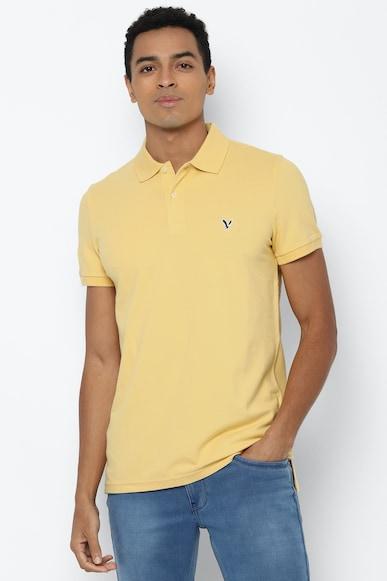 american eagle men yellow slim flex polo shirt