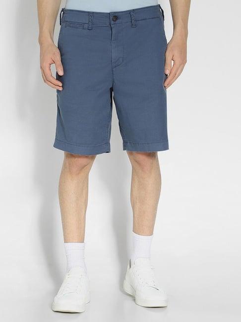 american eagle navy cotton regular fit shorts