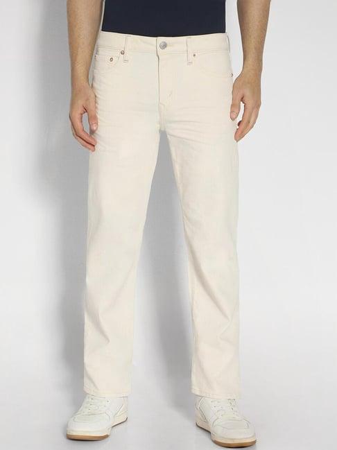 american eagle outfitters beige regular fit jeans