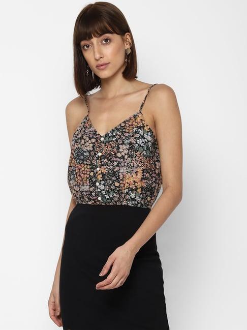 american eagle outfitters black printed top
