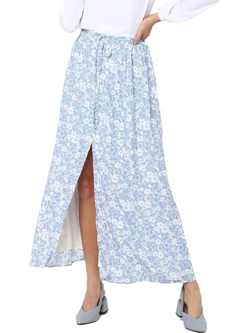 american eagle outfitters blue & white floral print skirt