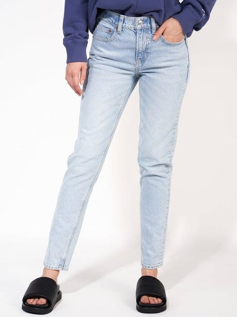 american eagle outfitters blue blended mid rise jeans