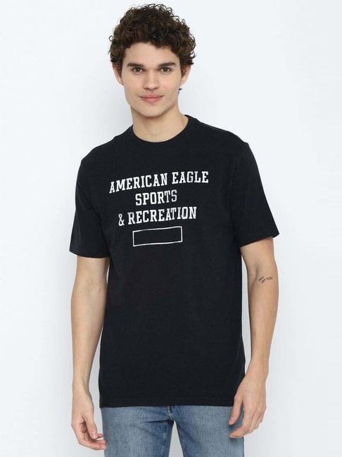 american eagle outfitters blue cotton regular fit printed t-shirt