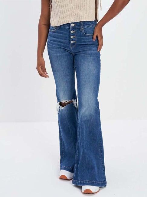 american eagle outfitters blue mid rise jeans