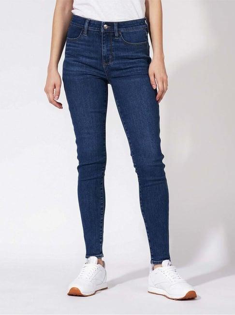 american eagle outfitters blue mid rise jeans