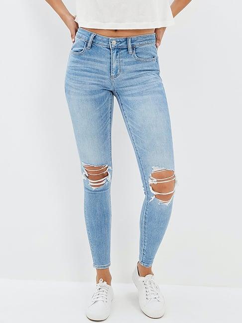 american eagle outfitters blue mid rise jeans