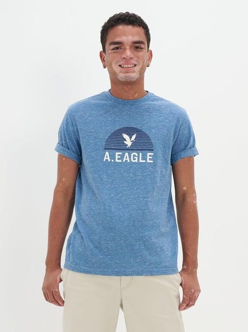 american eagle outfitters blue regular fit printed t-shirt