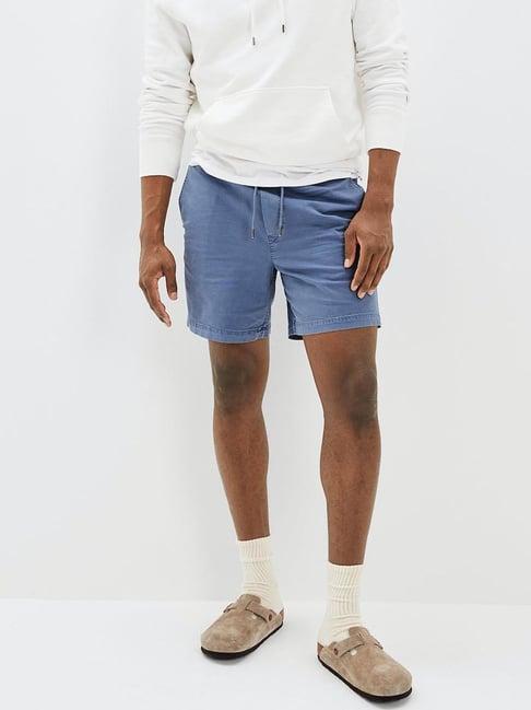 american eagle outfitters blue regular fit shorts