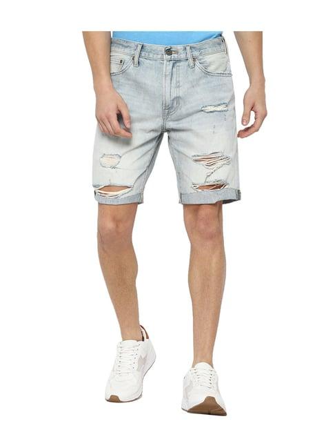 american eagle outfitters blue regular fit shorts