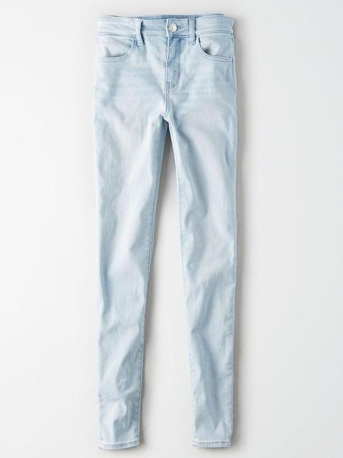 american eagle outfitters blue skinny fit high rise jeans