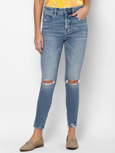 american eagle outfitters blue skinny fit jeans