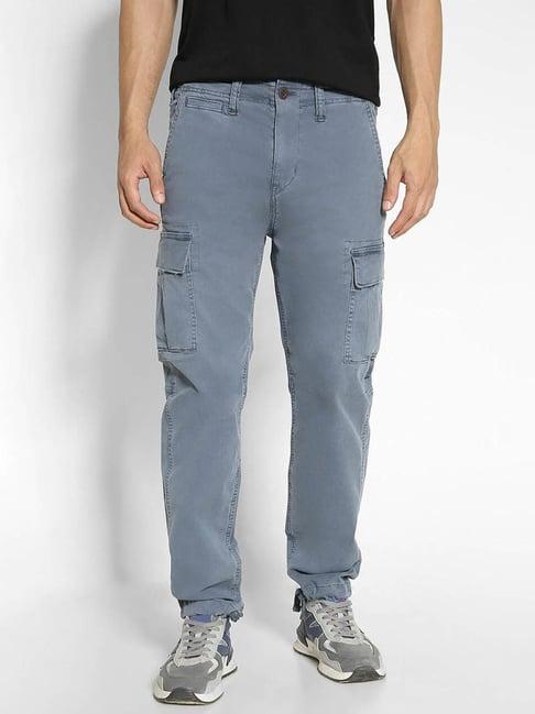 american eagle outfitters blue slim fit cargos