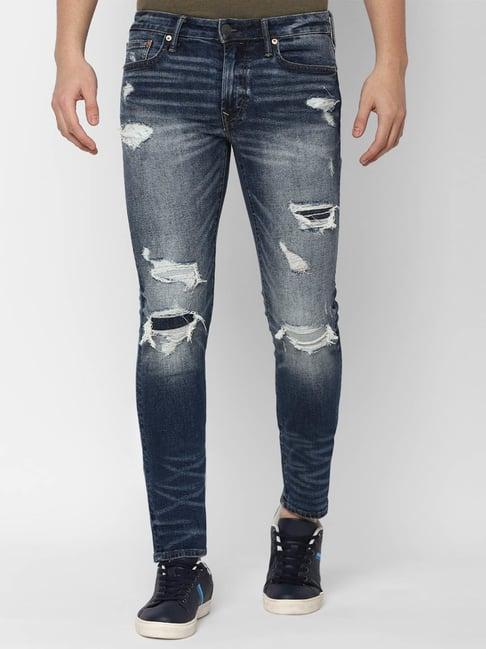 american eagle outfitters blue slim fit distressed jeans