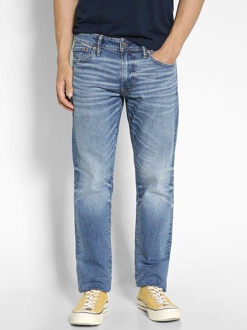 american eagle outfitters blue straight fit jeans