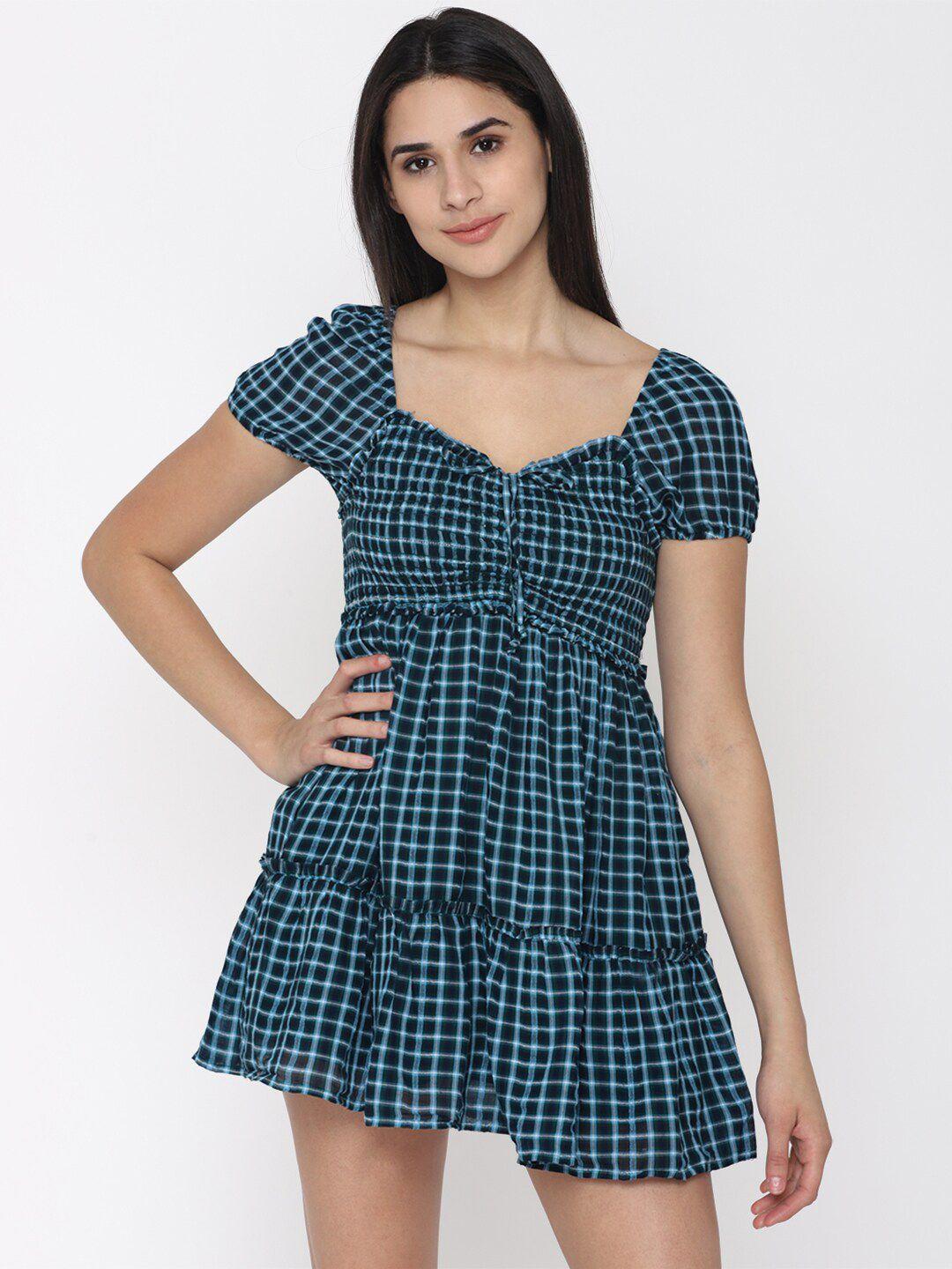 american eagle outfitters checked mini dress
