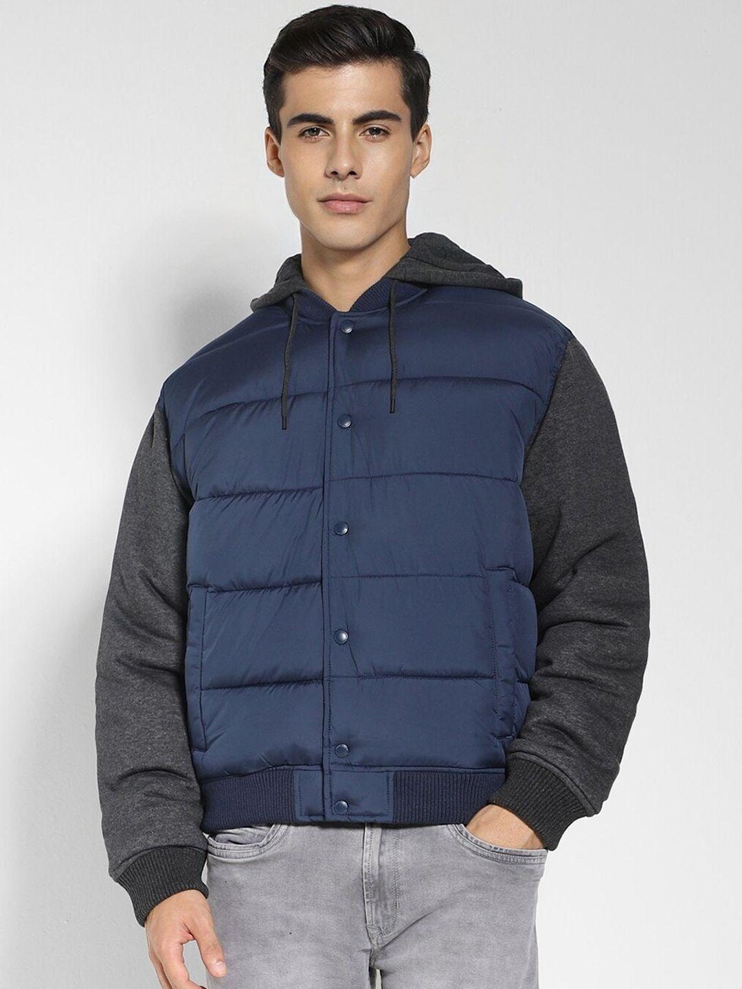 american eagle outfitters colourblocked hooded puffer jacket