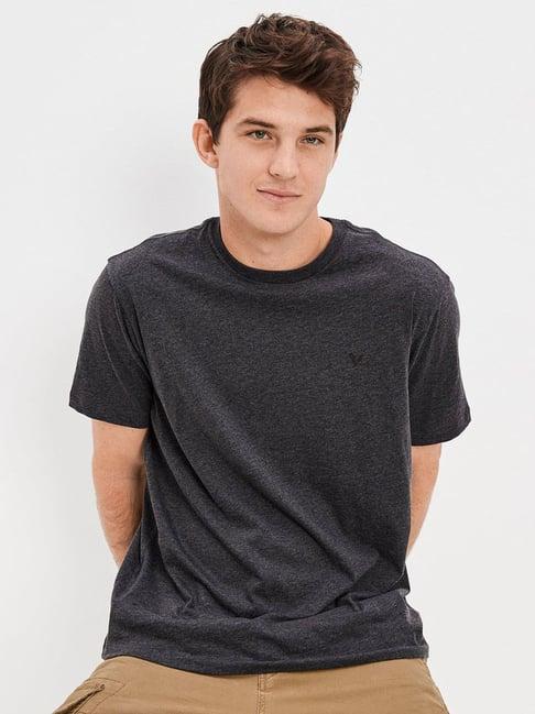 american eagle outfitters dark grey regular fit crew t-shirt