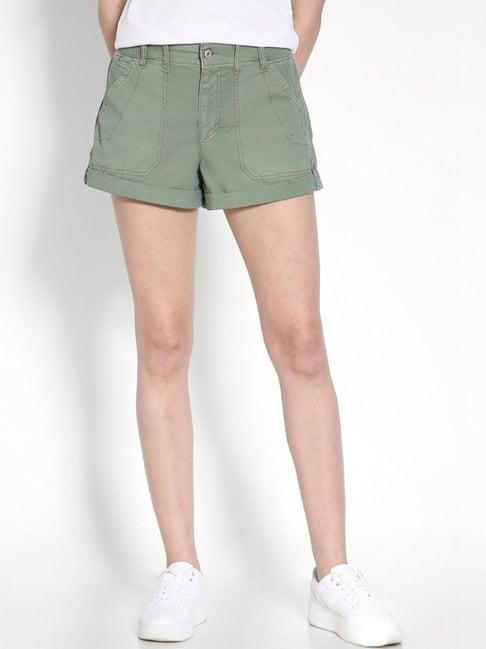 american eagle outfitters green cotton cargo shorts