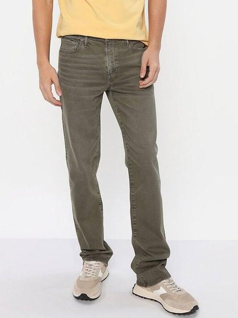 american eagle outfitters green cotton regular fit jeans