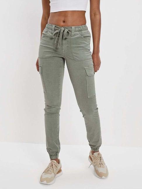 american eagle outfitters green mid rise joggers