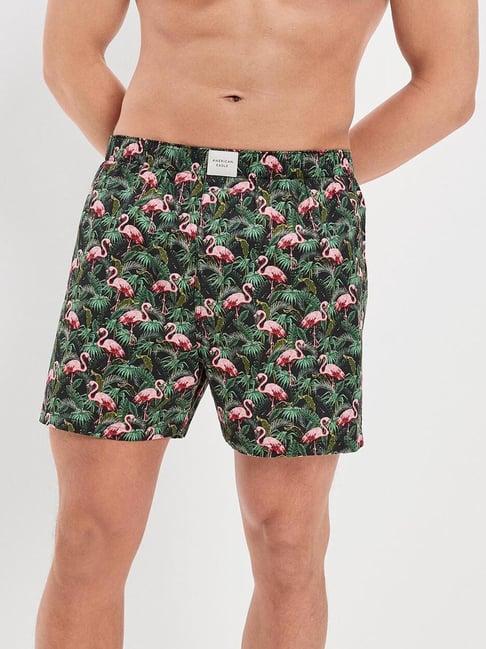 american eagle outfitters green regular fit printed boxers