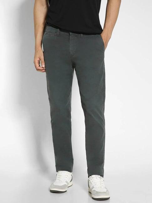 american eagle outfitters green slim fit trousers