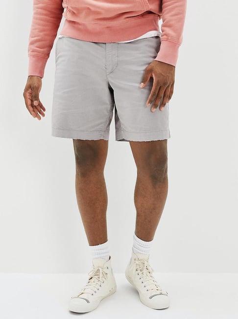 american eagle outfitters grey cotton regular fit shorts