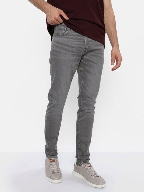 american eagle outfitters grey cotton skinny fit jeans