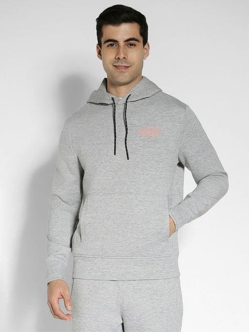 american eagle outfitters grey regular fit hooded sweatshirts