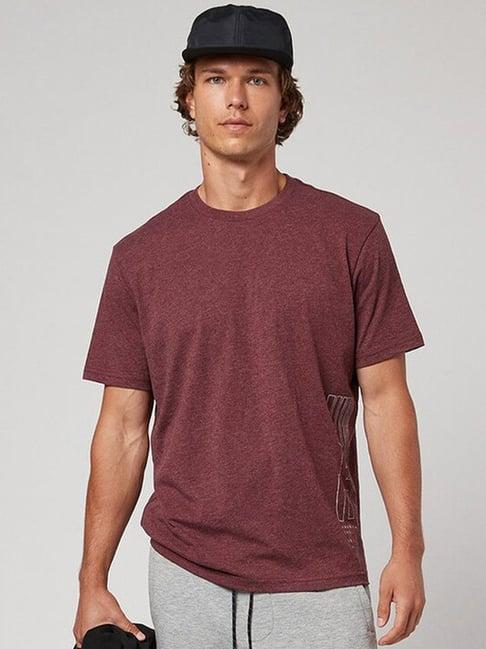 american eagle outfitters maroon cotton regular fit printed t-shirt