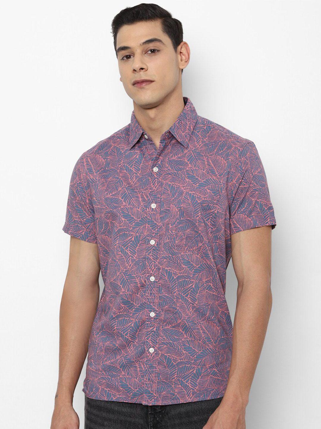 american eagle outfitters men blue & pink printed casual shirt