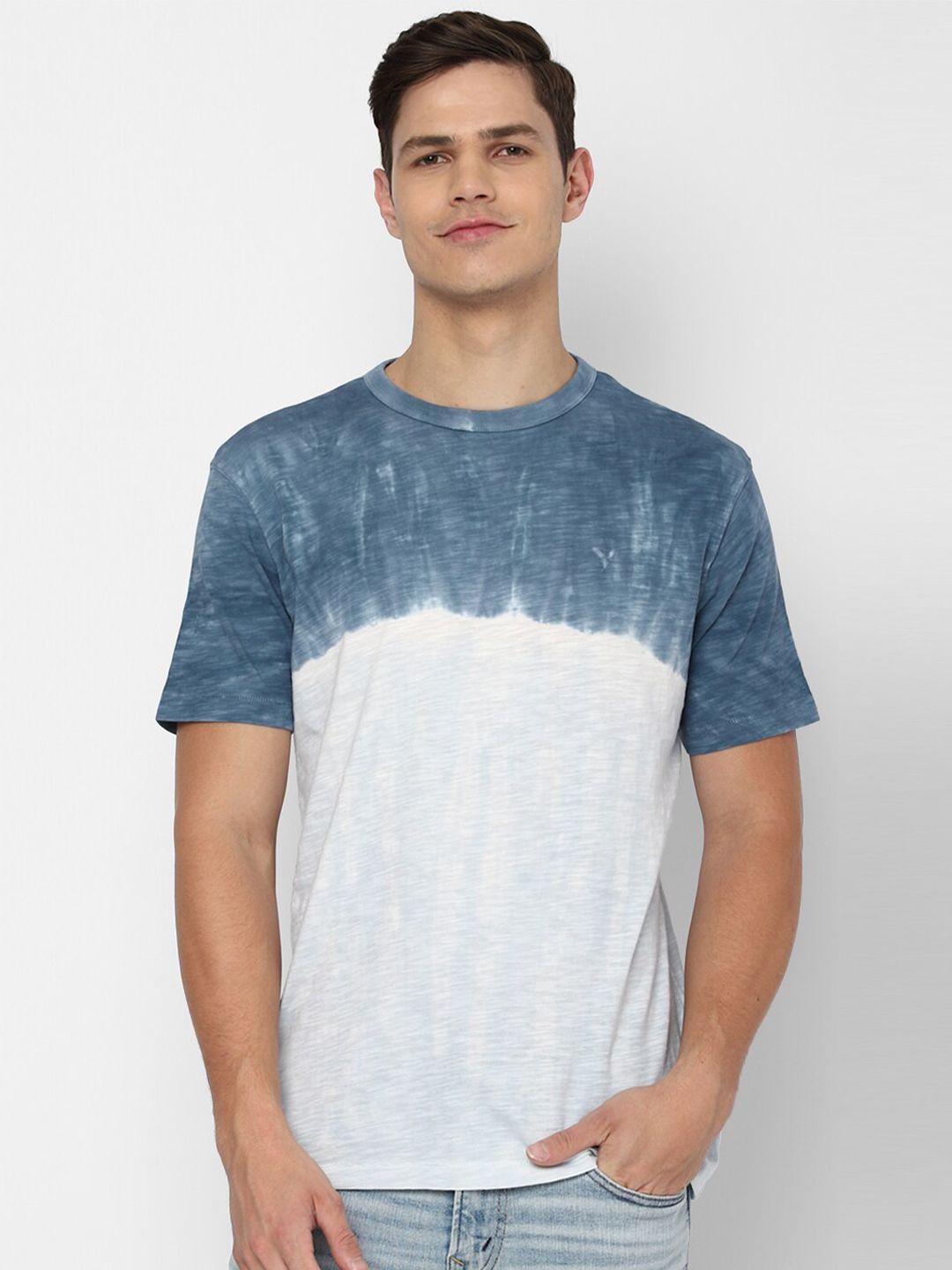 american eagle outfitters men blue & white tie and dye 100% cotton  t-shirt