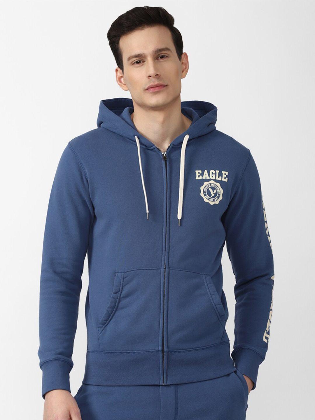 american eagle outfitters men blue hooded sweatshirt