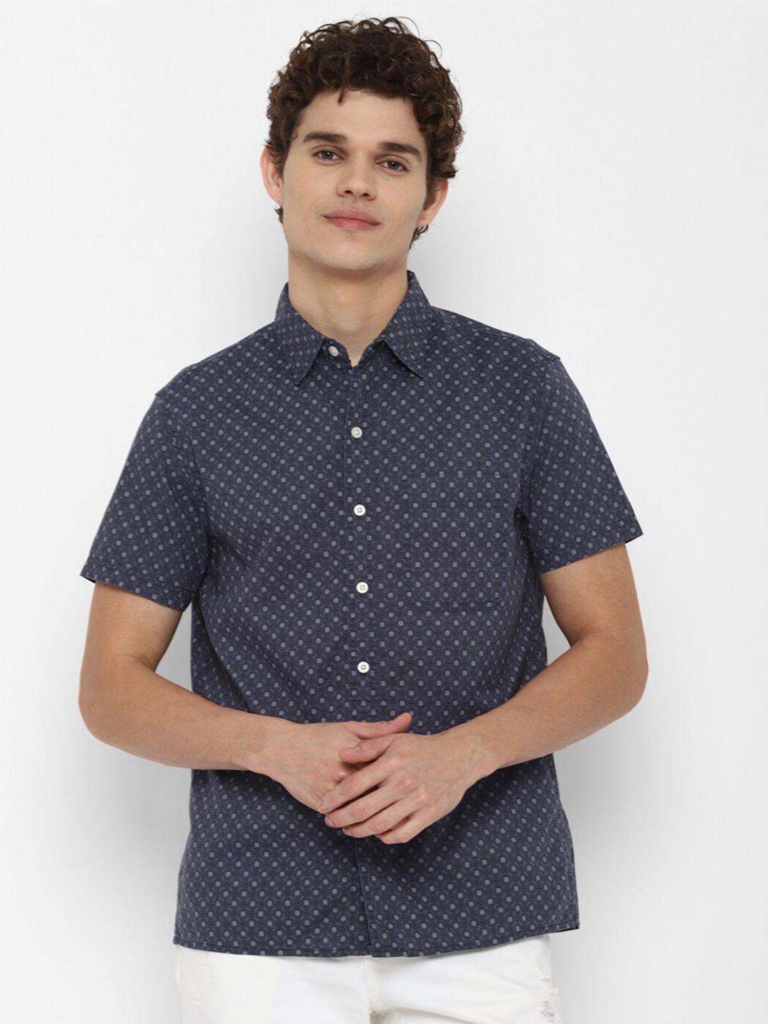 american eagle outfitters men blue printed casual shirt