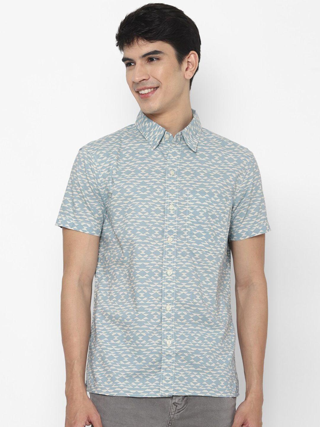 american eagle outfitters men blue printed casual shirt